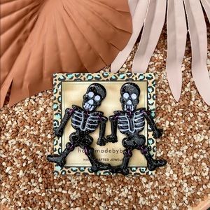 Skeleton Clay Dangly Earrings